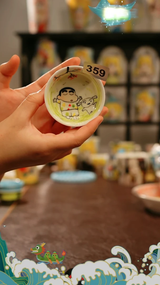 杯景德镇陶掌柜手工手绘高温釉下彩359
