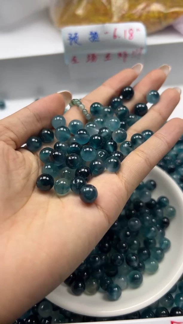 玛瑙/玉髓颈饰未镶嵌w835蓝水飘花8mm*30颗