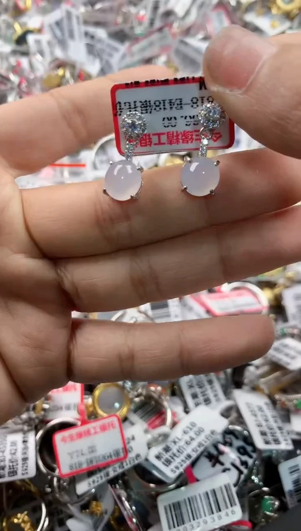 银S925镶嵌戒指翡翠10     3