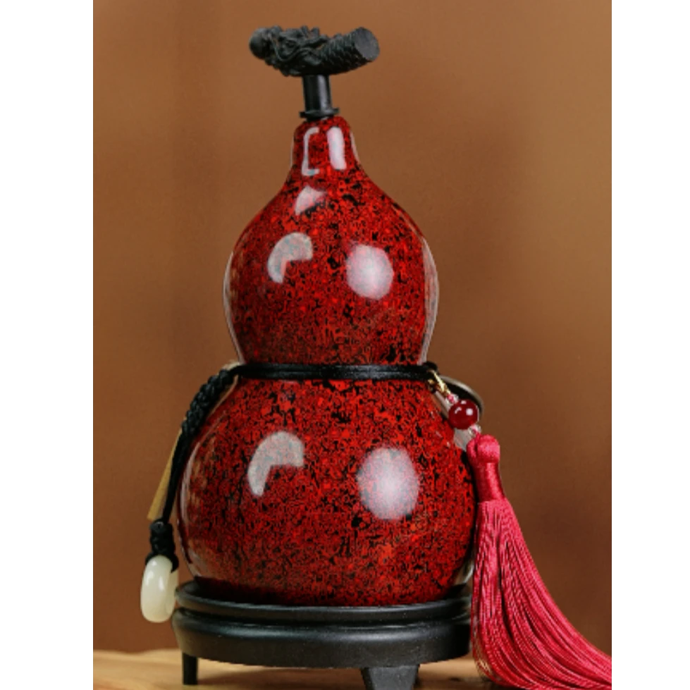 千层犀皮大漆酒葫芦450ML