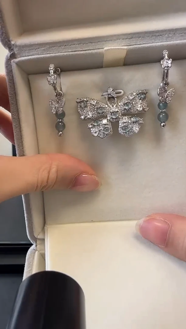 【闪购商品】翡翠吊坠(不含链)银S925镶嵌套装