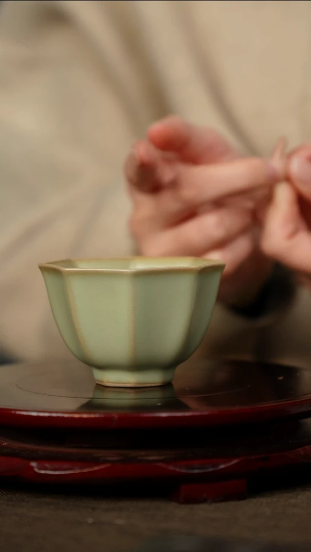 全品 粉青 八方杯