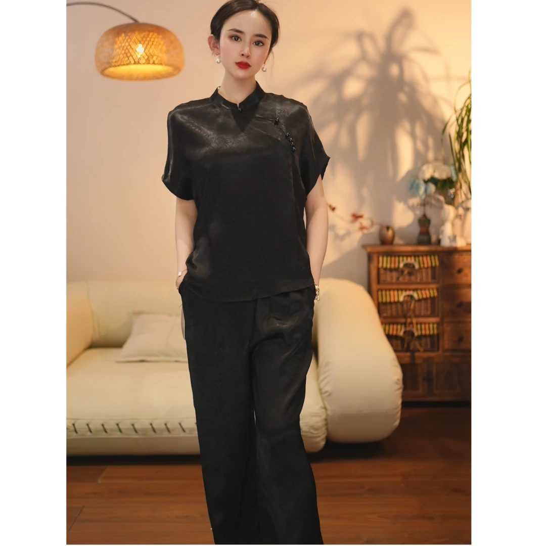 晴曦原创【浮光上衣】长60夏季新款高品质新中式上衣