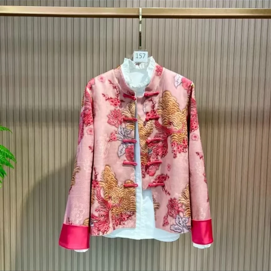 【淘禧凤凰】新中式气质春秋款时尚休闲百搭中式立领外套妈妈装