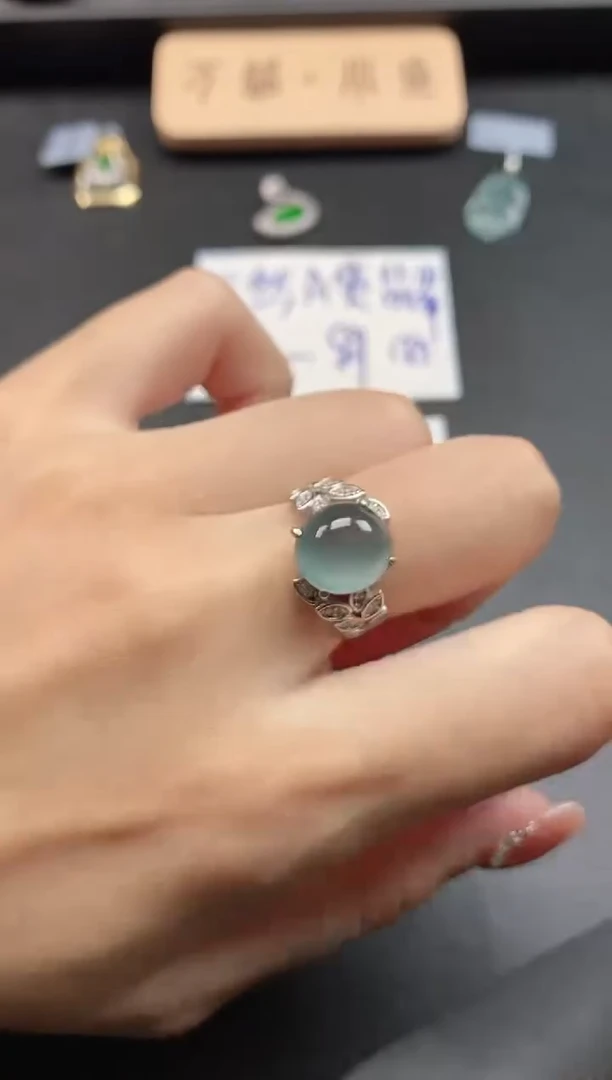 银S925镶嵌戒指翡翠51511