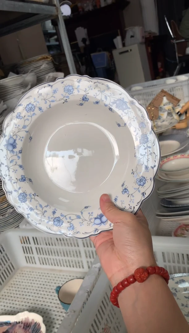 瓷陶瓷尾单CC100微瑕1个样品汤盘