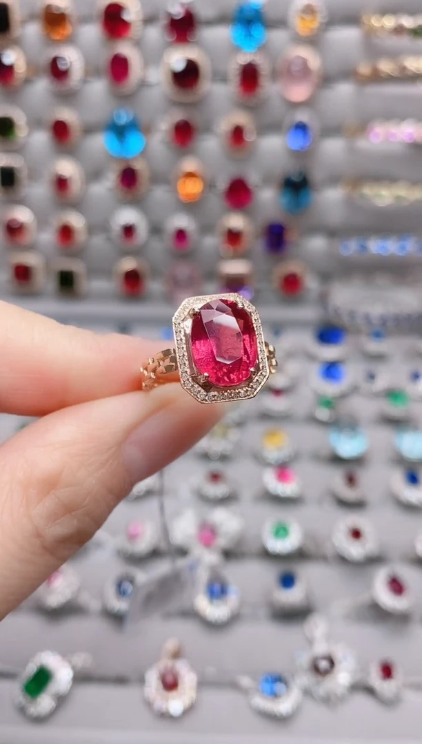 【闪购商品】碧玺18K金戒指18K金镶嵌.