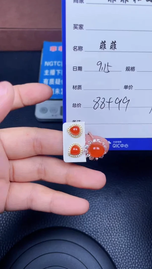 银S925镶嵌戒指南红玛瑙岁**梭F216