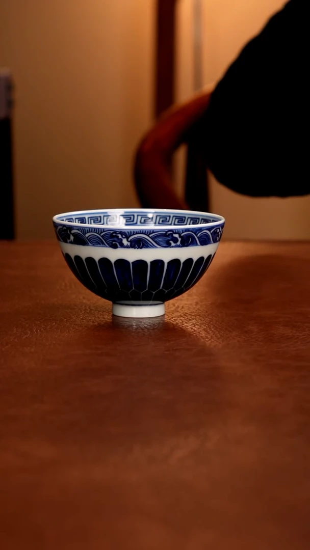 摆件陶景德镇瓷器，青花瓷手绘茶具~