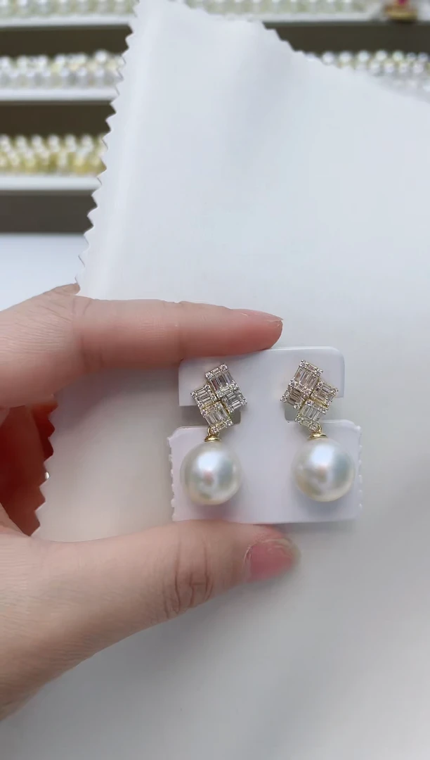 【闪购商品】淡水珍珠耳饰银S925镶嵌A129