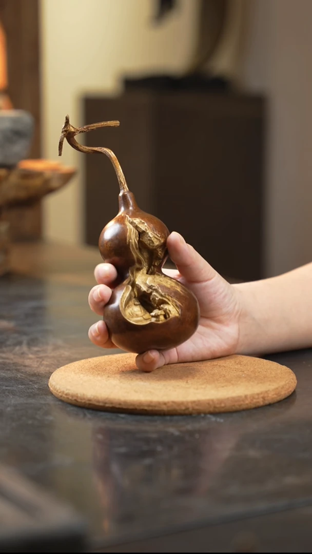 铜原创雕塑葫芦摆件《悟道》