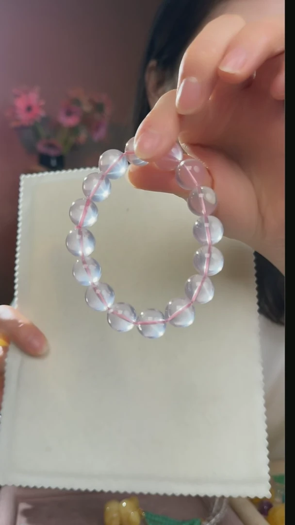 【闪购商品】水晶手串未镶嵌天然莫桑比克粉水晶手串