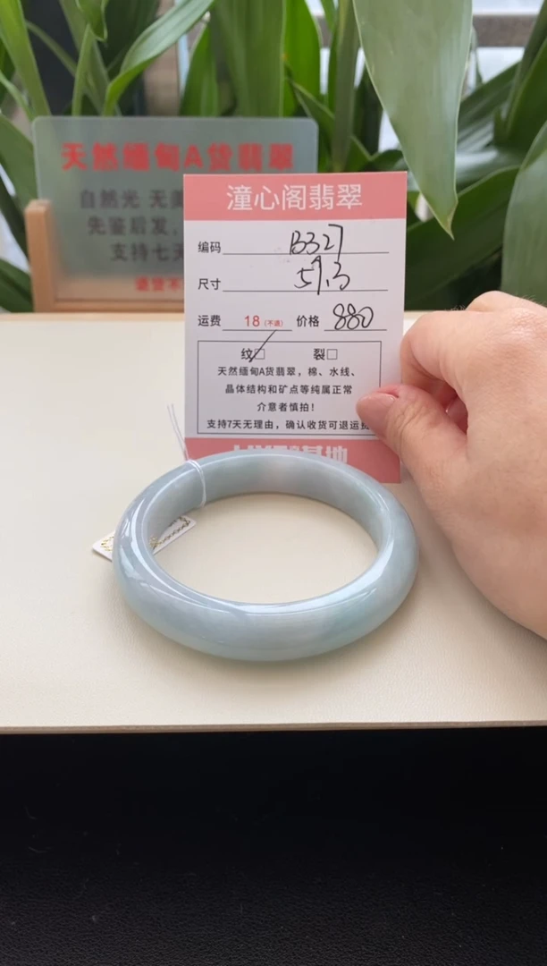 未镶嵌手镯翡翠59.2圈口编码b327