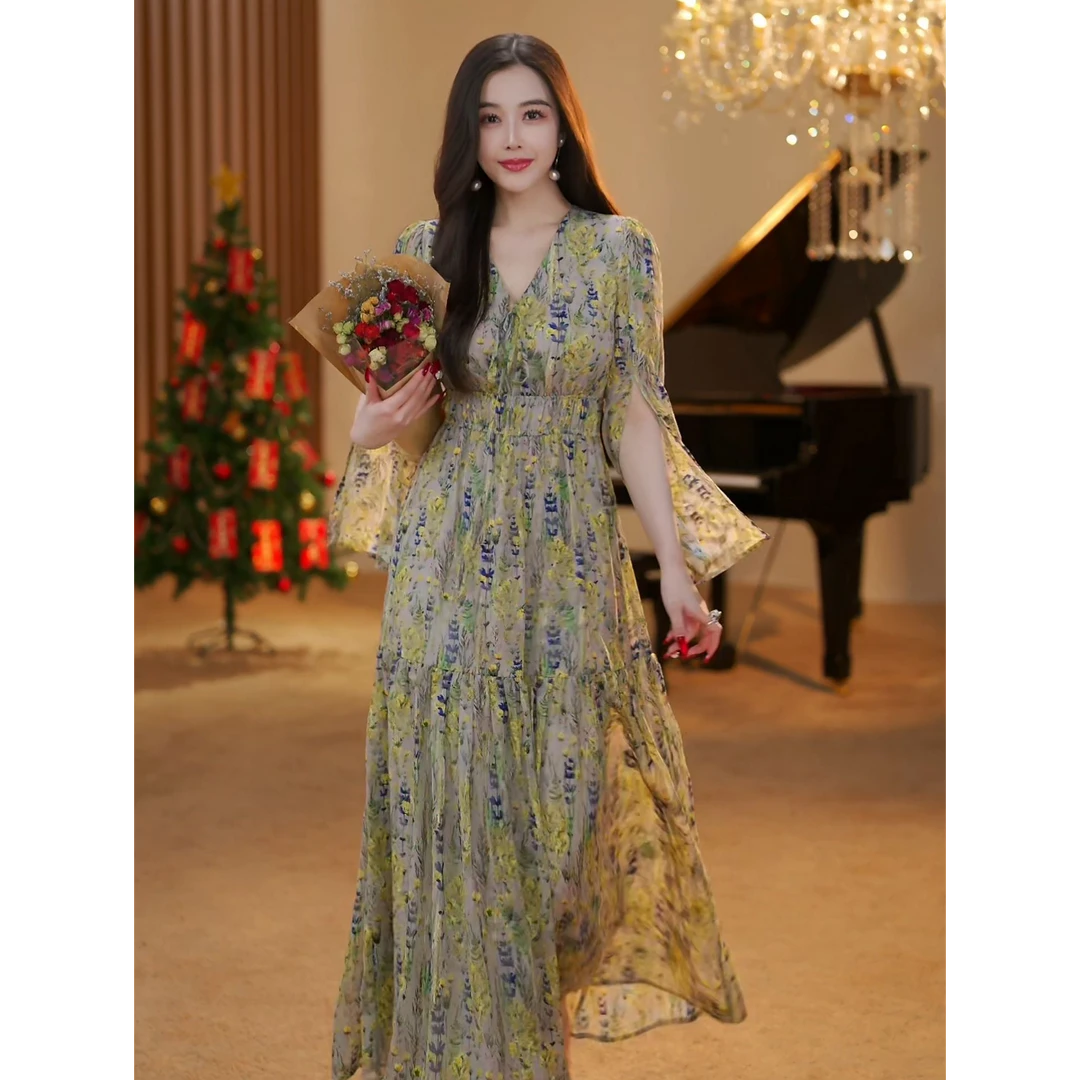 【JOSIE定制】绿野仙踪 春季高级时尚收腰修身显瘦连衣裙-YL20125