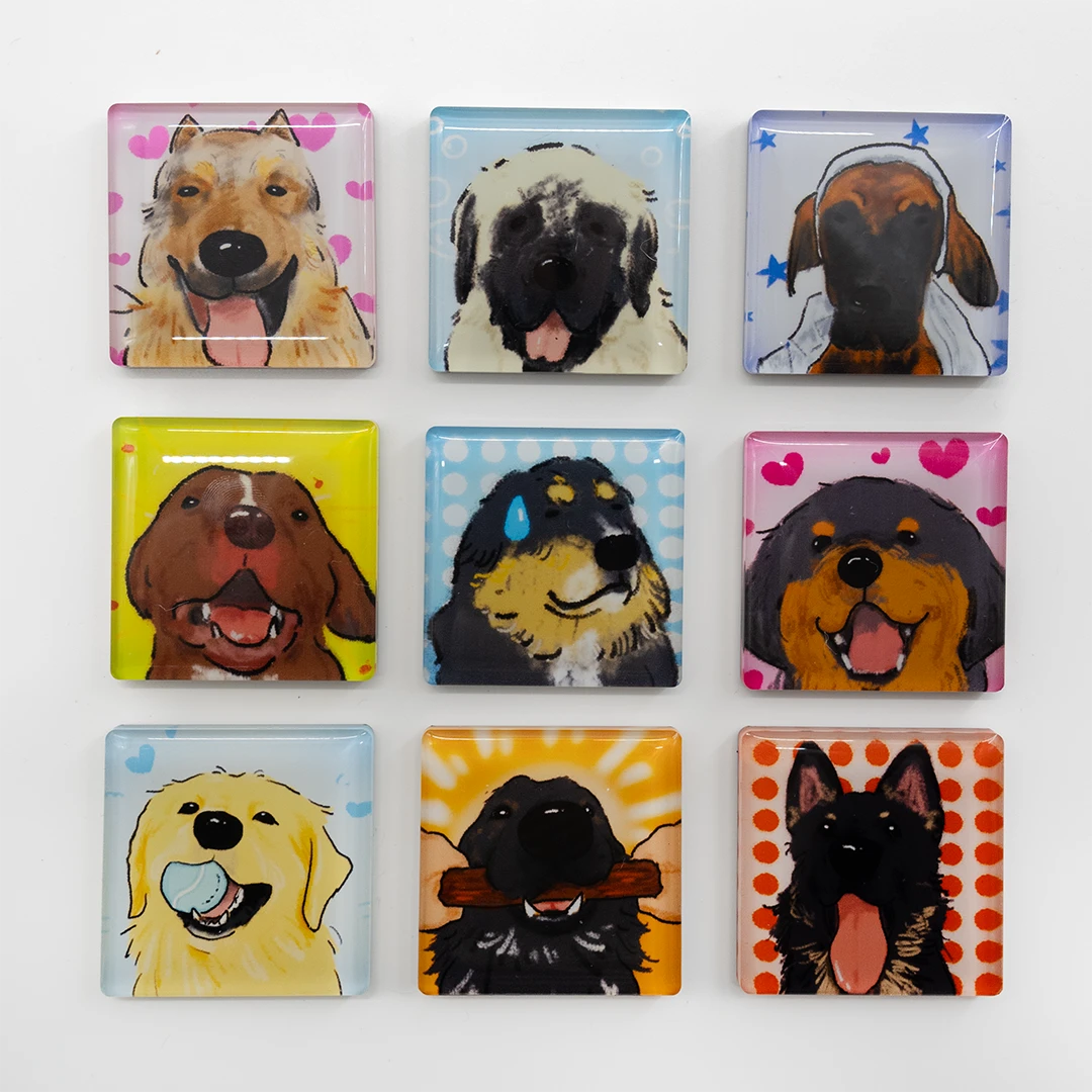 【骏良周边】骏良和他的朋友们  宠物狗狗周边 冰箱贴