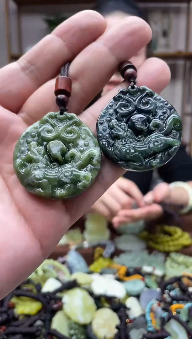 未镶嵌蛇纹石玉吊坠多样性发货*拍一发一