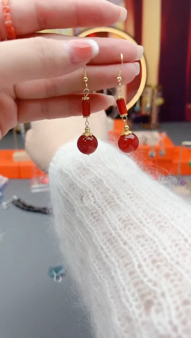 未镶嵌耳钉玛瑙/玉髓723