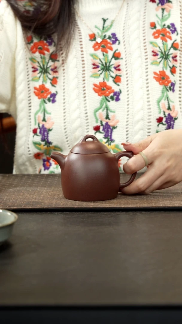 茶壶紫砂秦权壶230cc老紫泥