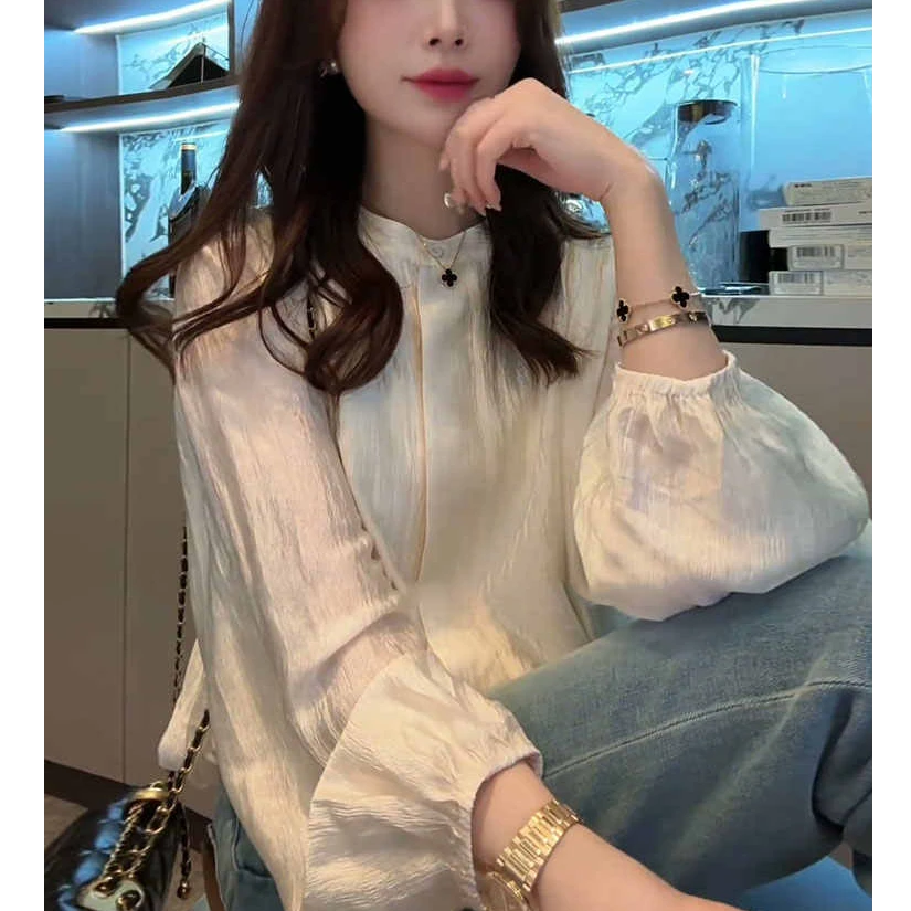 法式灯笼袖衬衫女2025新款轻奢高级感炸街独特漂亮小衫气质衬衣