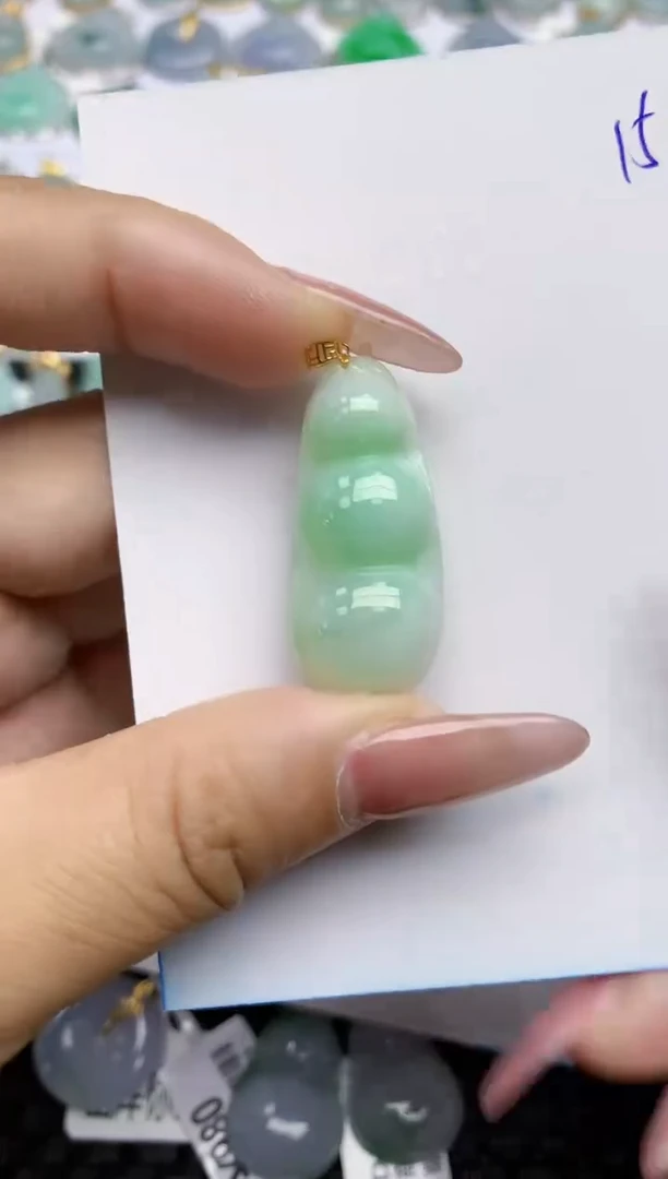 【闪购商品】翡翠颈饰18K金镶嵌天然A货翡翠 15