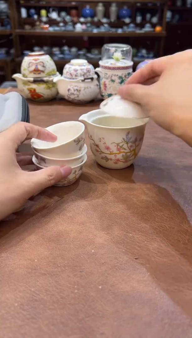 真的很便宜超好看会开片的旅行茶具