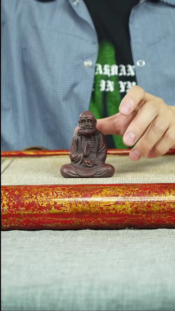 茶壶紫砂达摩 茶宠