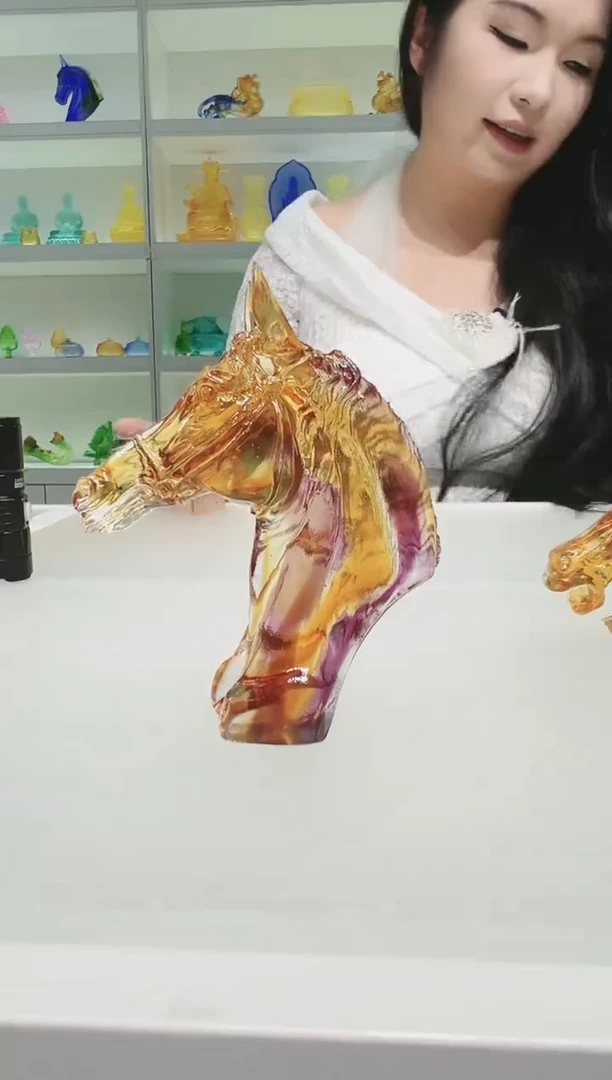 手工艺品琉璃古法琉璃马头