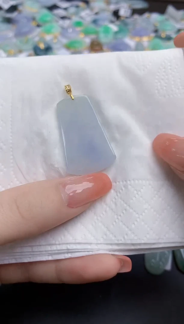 【闪购商品】翡翠颈饰18K金镶嵌天然缅甸翡翠A货