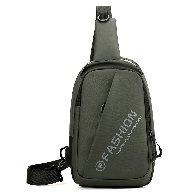 跨境新款男士胸包时尚潮流休闲运动背包大容量轻便防水单肩斜挎包