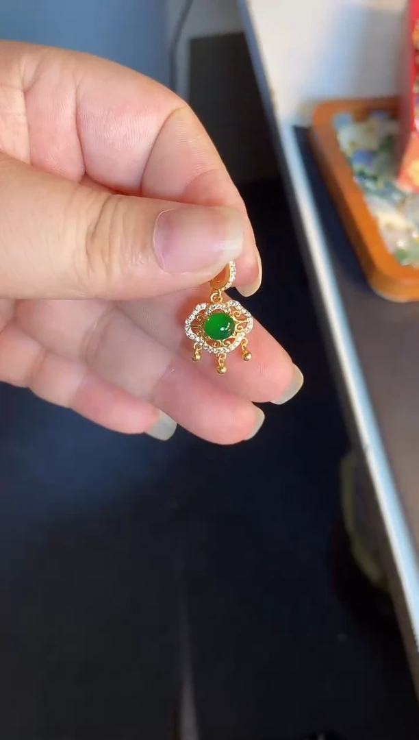 吊坠(不含链)银S925镶嵌翡翠1