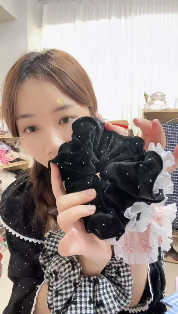 化纤轻奢高级 1米黑色烫钻天鹅绒~ 不是发圈哦~