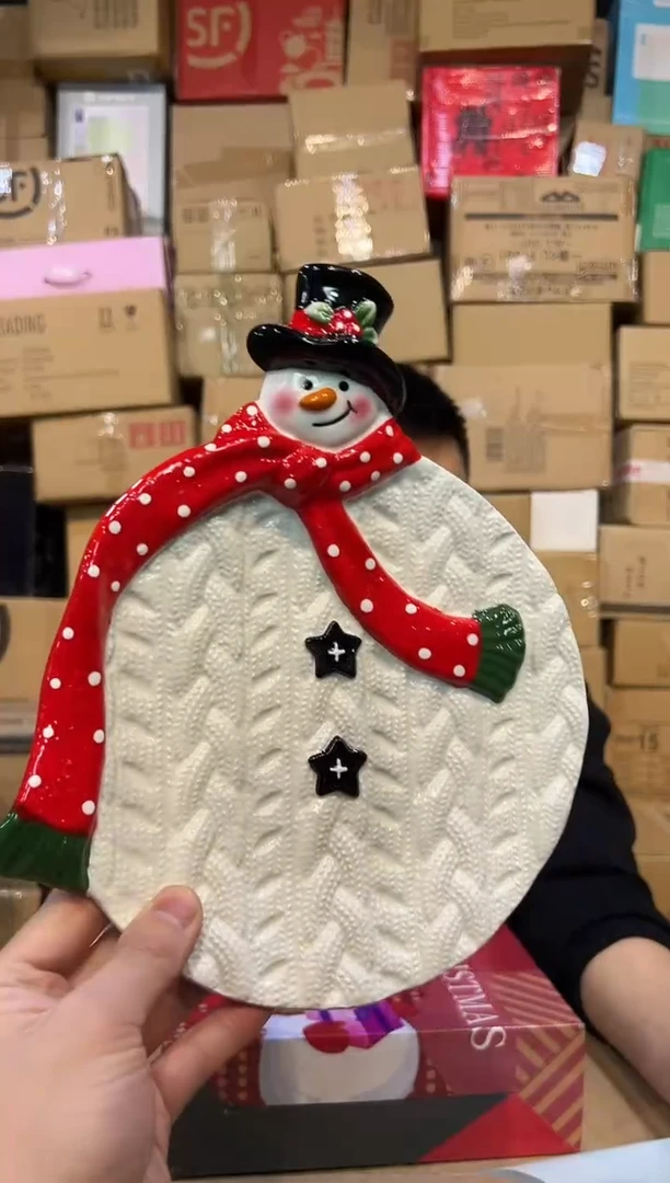 【闪购商品】杯特雷西原盒雪人盘子A