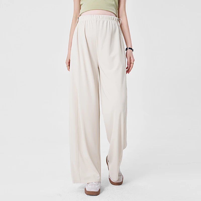 MASANON设计孕妇裤春夏外穿休闲阔腿裤小个子无托腹直筒裤百搭