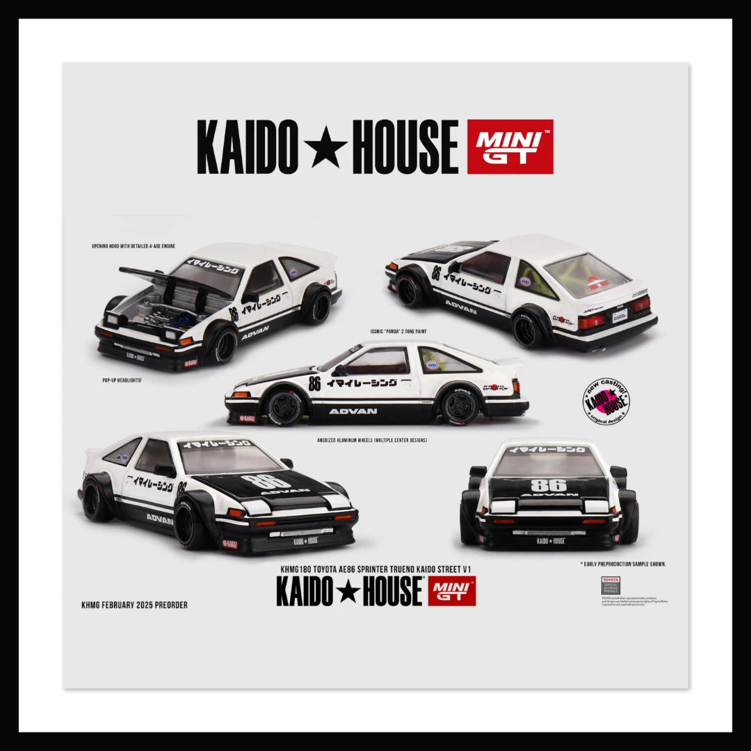【预售】KaidoHouse 首版AE86 藤原拓海  暴走族 翻灯1:64合金车模