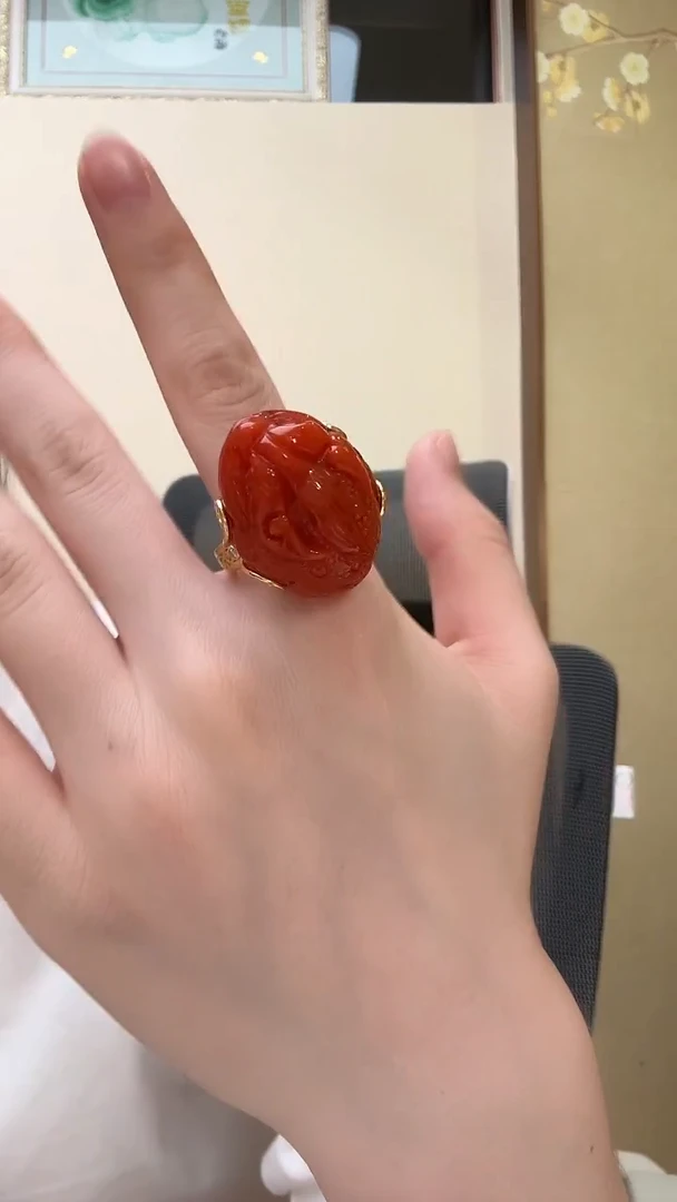 未镶嵌南红玛瑙戒指戒指