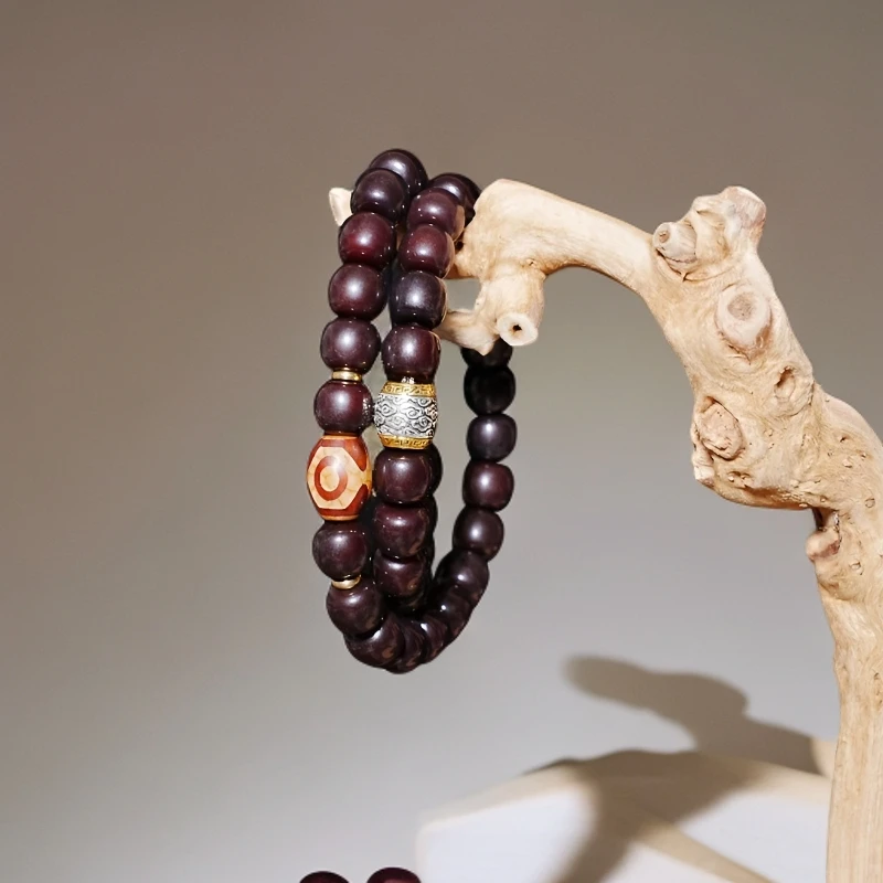 天然溏心老料双圈文玩菩提手串桶珠菩提子盘玩念珠手链赠送盘玩袋