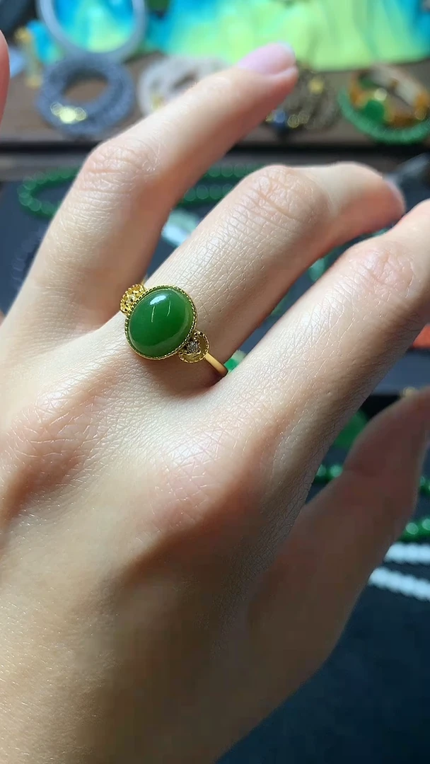 【闪购商品】和田玉戒指银S925镶嵌戒指