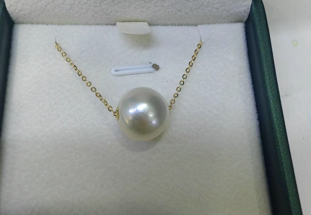 【二哥专享】18K金贴片11-12mm淡水珍珠路路通项链