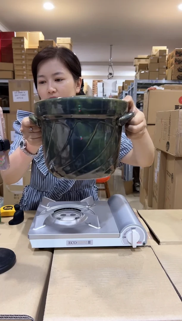 粗陶万古烧土锅5合