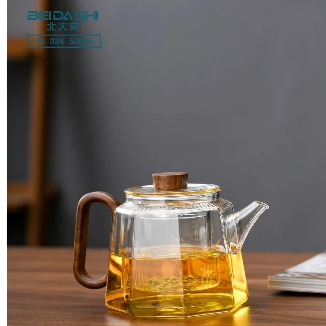 HR324书韵壶500ml透明色茶水分离家用