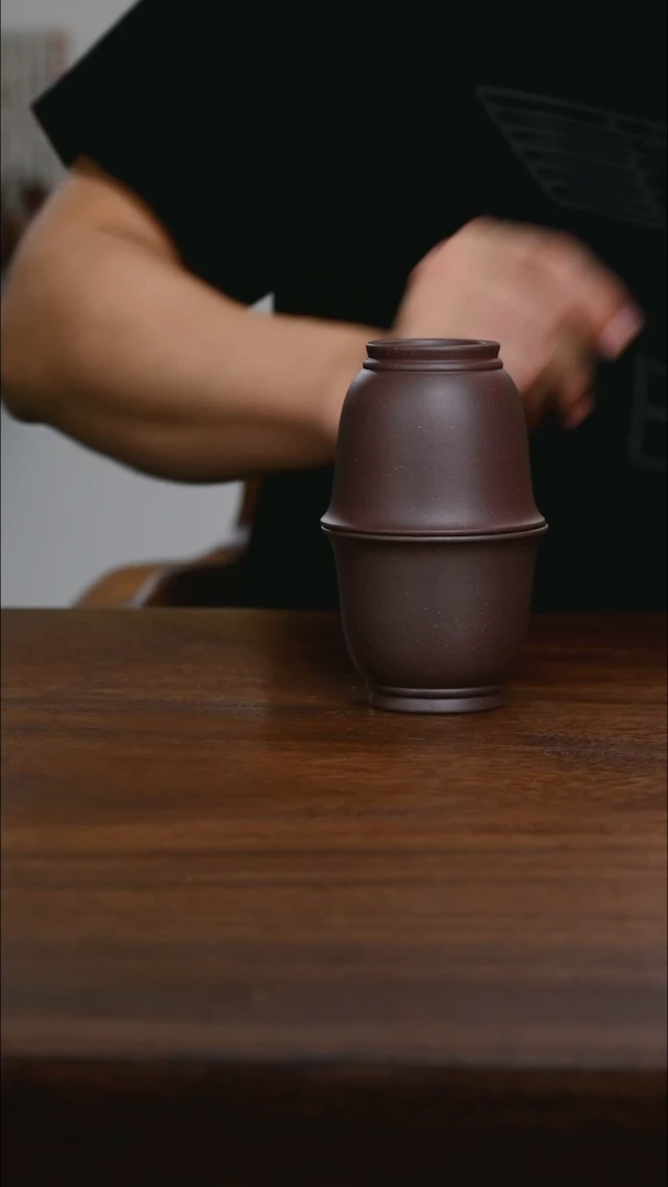 茶壶紫砂高砂马蹄杯一对