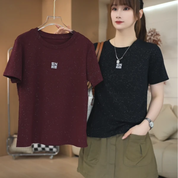 SHUOBAI/说白 216# 减龄 减龄遮肉 修身显瘦短袖T恤