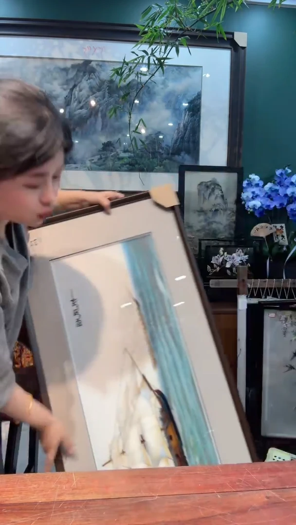 横款杨*非遗苏绣手工刺绣装饰画横版