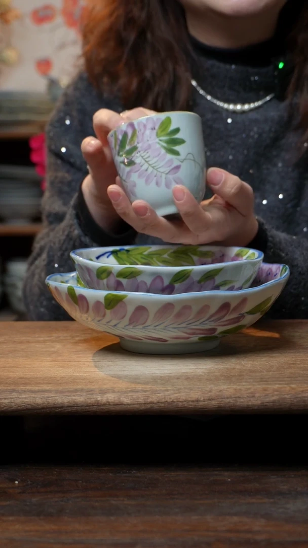 【闪购商品】碗福利3件套  高温釉下彩手工手绘