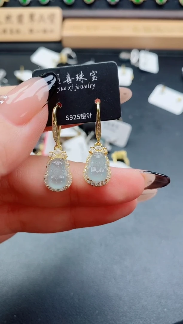 银S925镶嵌戒指翡翠1