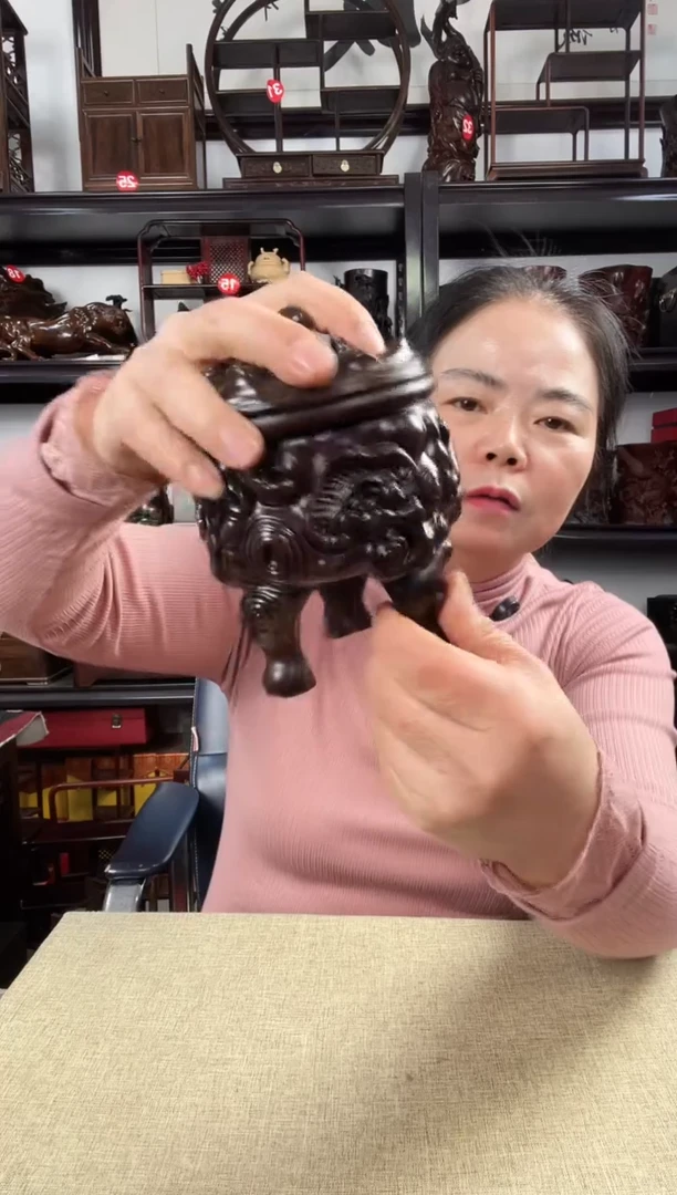 木三角香炉老李红木工艺品