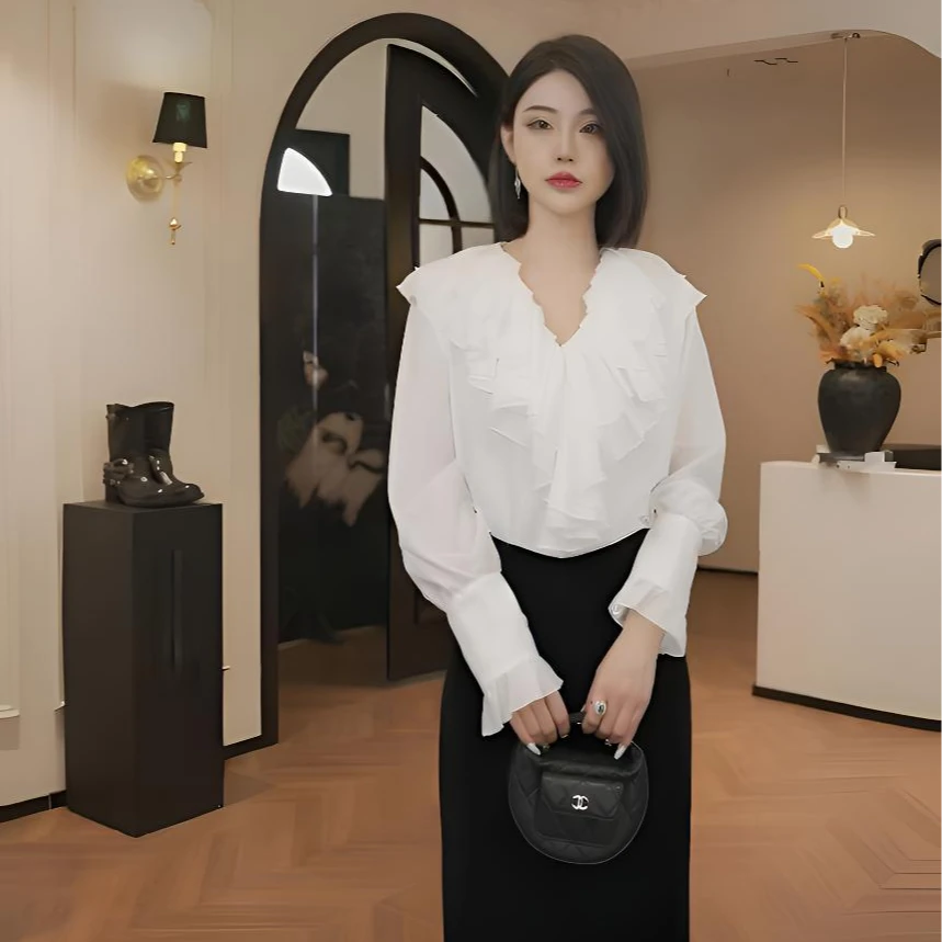 早春浪漫时尚显瘦设计感长袖防晒气质法式设计绝美衬衫M501S3359
