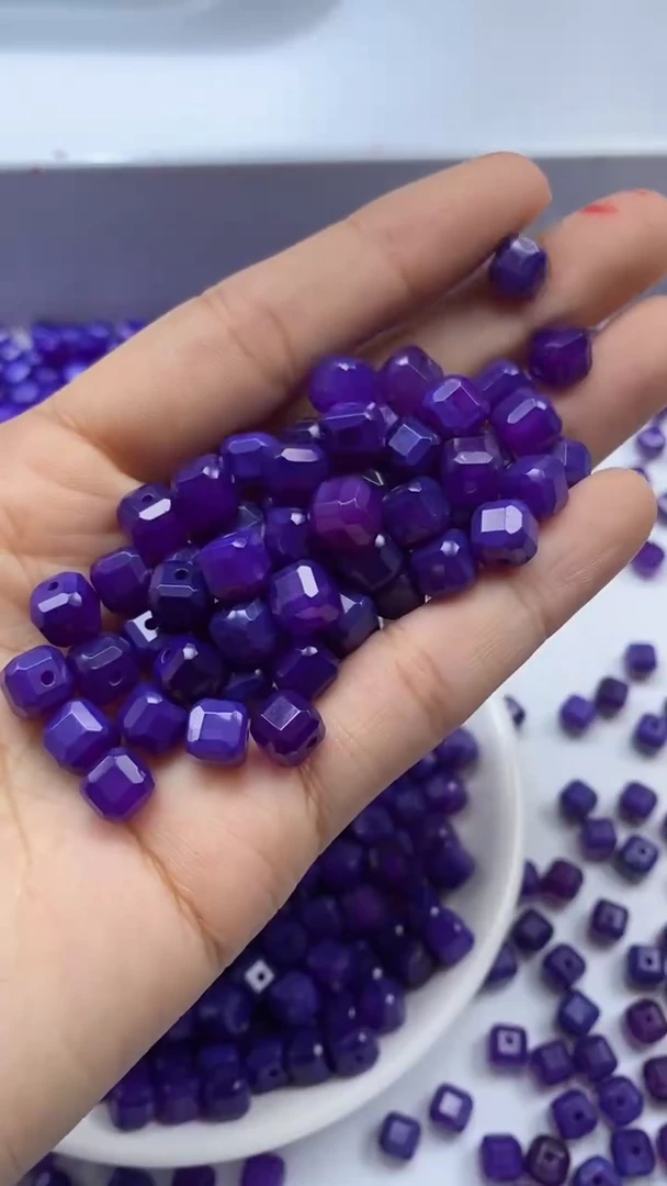 未镶嵌颈饰玛瑙/玉髓W43-舒*俱来方块7mm*10颗