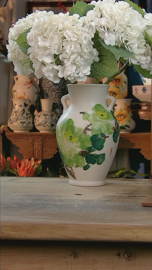 【闪购商品】瓷片景德镇纯手工釉下彩精品花瓶