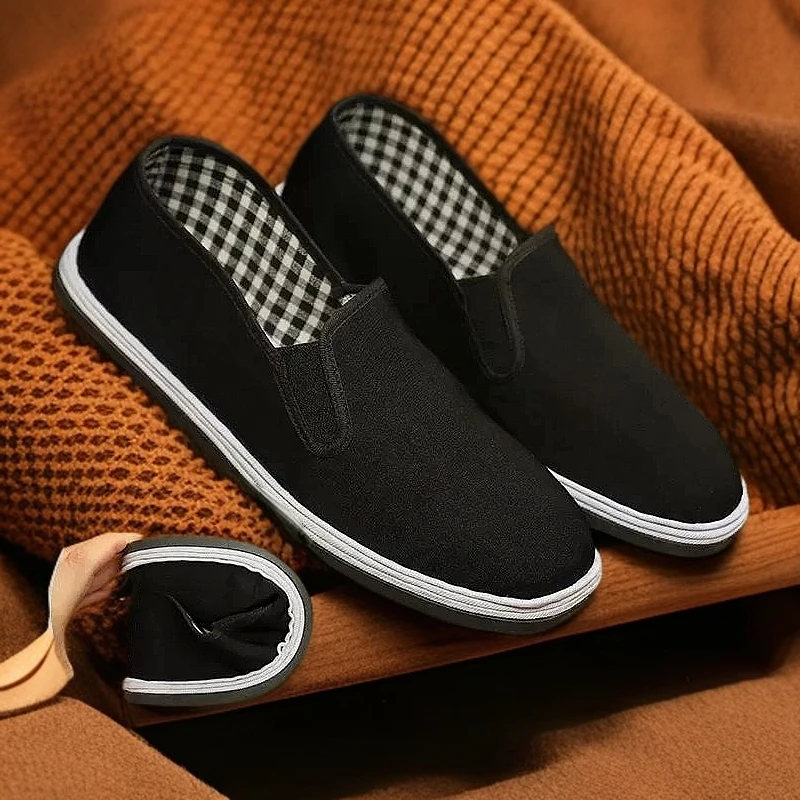 工作鞋夏季防滑虎头老北京布鞋平跟橡胶底29码中老年春秋日常穿